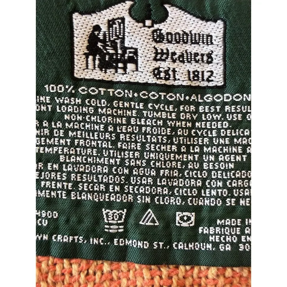 VTG 90s Goodwin Weavers Halloween Bears Trick or Treat Tapestry Throw Blanket